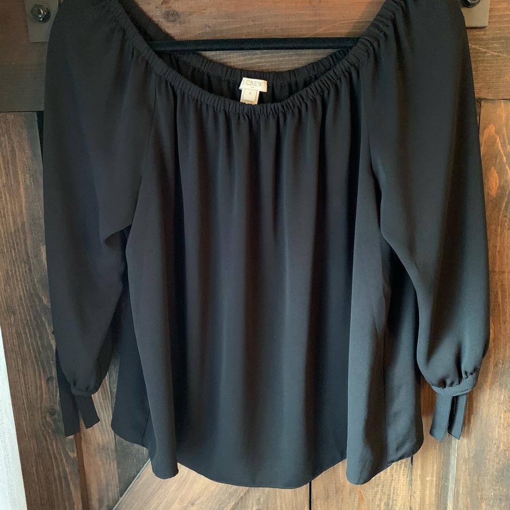 Black off the shoulder blouse